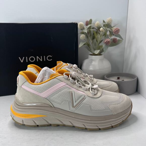Vionic Walk Max Sierra Athletic Walking Shoe Cream Women's 12 W NWB Arch Support - Picture 3 of 10